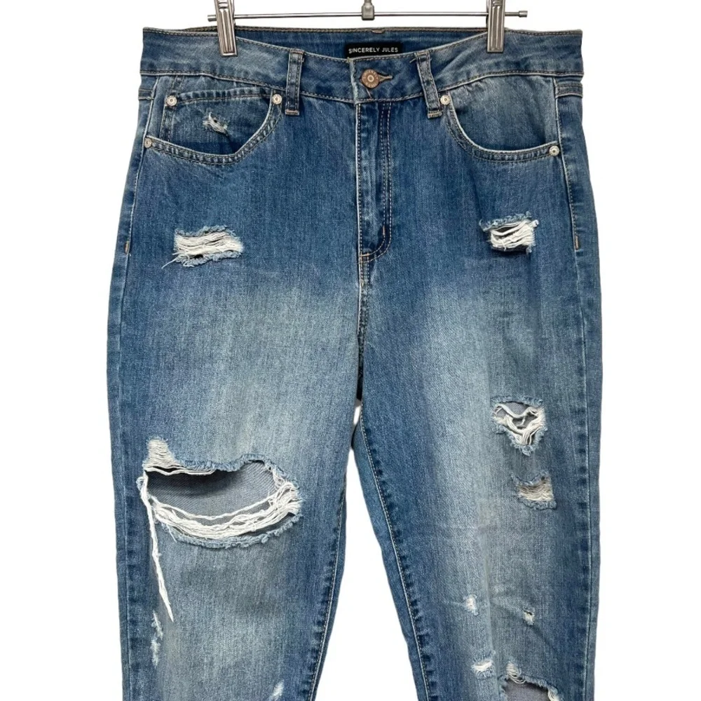 Sincerely Jules Distressed Blue Denim Skinny Jeans 30 - Picture 3 of 11